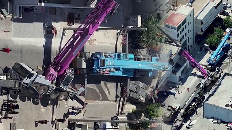 Βίντεο drone από το ατύχημα με τον γερανό στο Περιστέρι
