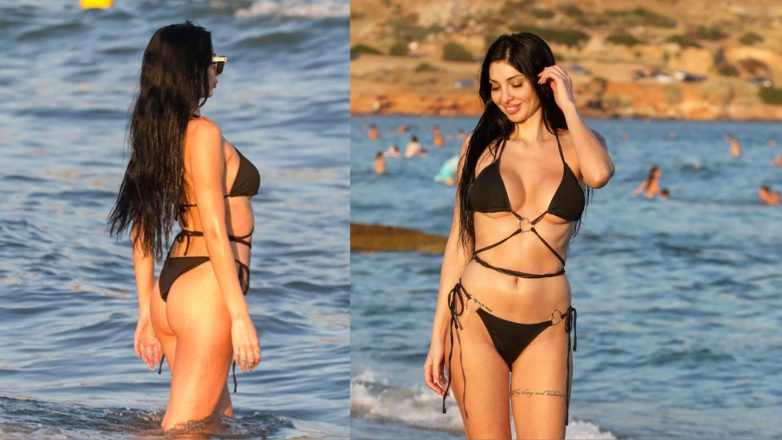Σία Βοσκανίδου: Κόβει την ανάσα στην παραλία με το μαύρο της μπικίνι – Φωτογραφίες