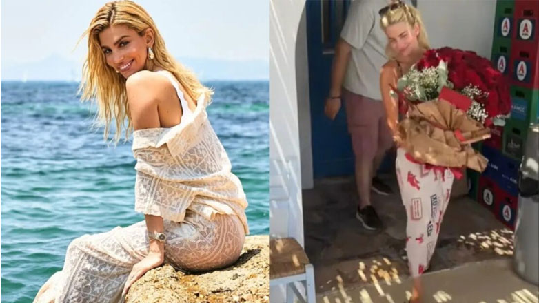 Βάλια Χατζηθεοδώρου: Άγνωστος της έστειλε μια τεράστια ανθοδέσμη στο ξενοδοχείο που έμενε στα Κουφονήσια – Η αντίδρασή της