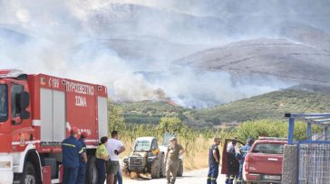 Μάχη με τις φλόγες στην Αγιά Λάρισας