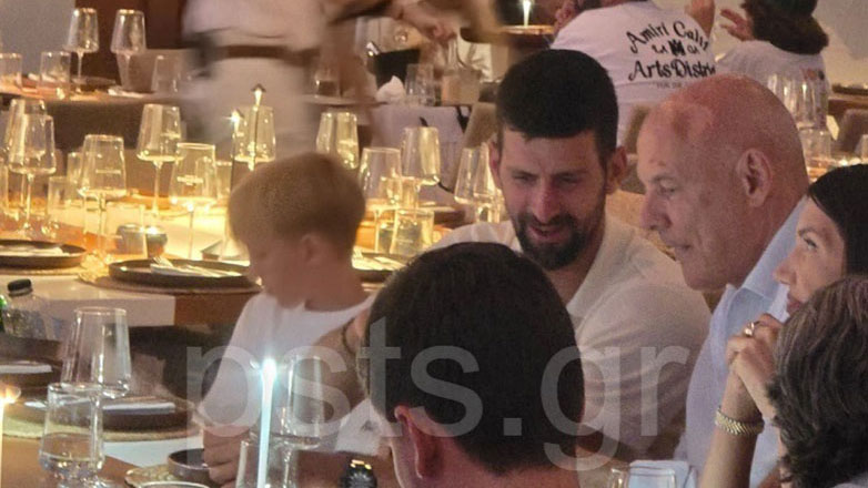 Πάρος: Ο Νόβακ Τζόκοβιτς με την οικογένειά του σε διάσημο εστιατόριο της Νάουσας