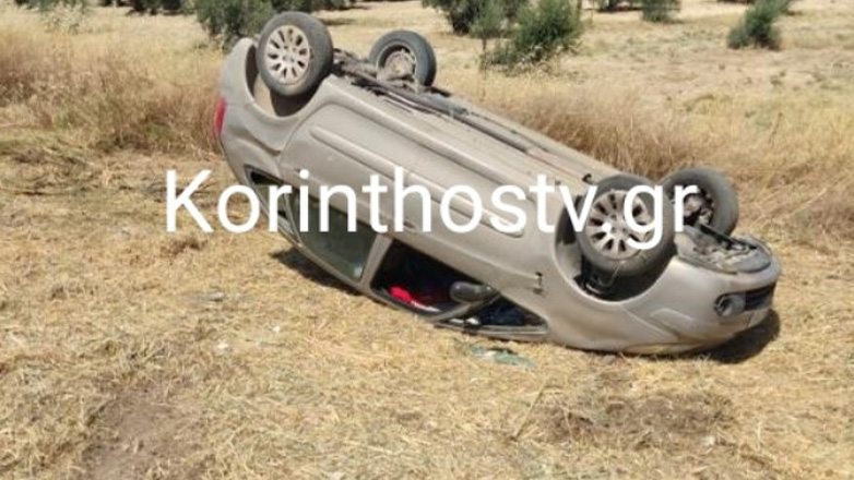 Εκτροπή αυτοκινήτου στον δρόμο Κορίνθου – Εξαμιλίων – Τραυματίστηκε  η οδηγός