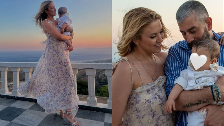 Φωτεινή Πετρογιάννη – Μιχάλης Ρουμπής: Το φωτογραφικό άλμπουμ από την βάφτιση του γιου τους στην Τήνο