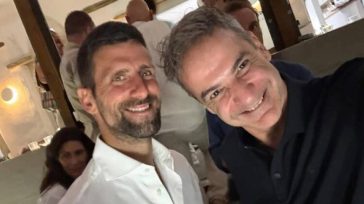 Μητσοτάκης και Τζόκοβιτς συναντήθηκαν στην Τήνο