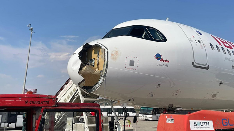 Καταστράφηκε η «μύτη» Airbus από σύγκρουση με πουλί