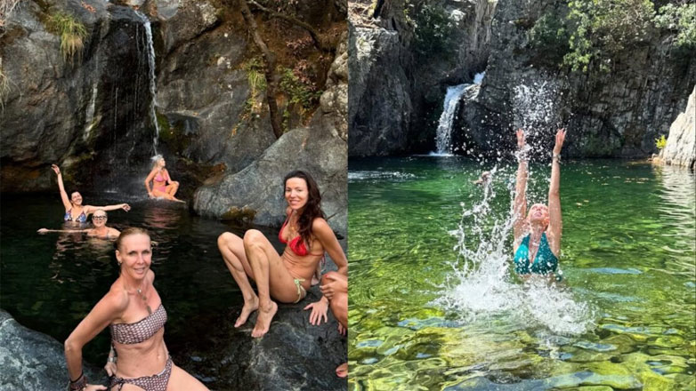 Εβελίνα Παπούλια: Ποζάρει στα 54 της με μπικίνι σε καταρράκτη στη Σαμοθράκη – Οι κοιλιακοί και τα καλλίγραμμα πόδια της