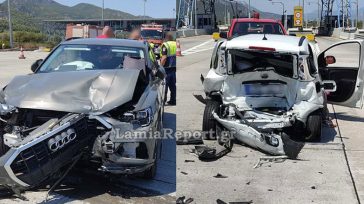 Απίστευτο τροχαίο στα διόδια Τραγάνας – «Καρφώθηκε» πίσω από σταματημένο αυτοκίνητο
