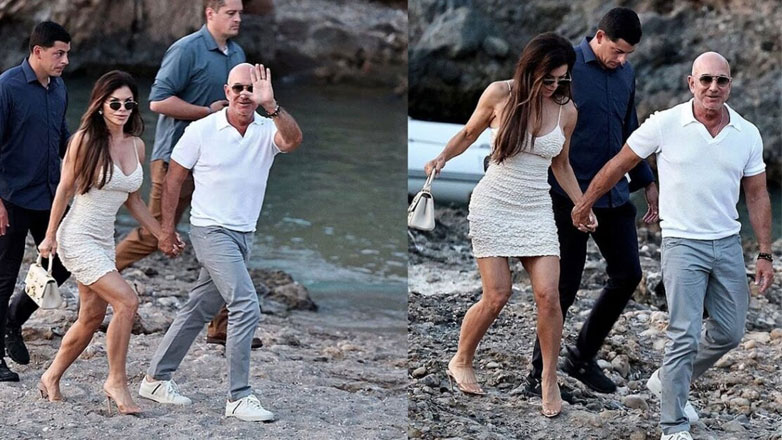 Όλα τα βλέμματα στην Lauren Sánchez – Παραλίγο να πέσει από τα ψηλοτάκουνα πέδιλα που φορούσε σε βράχια στην Ίμπιζα