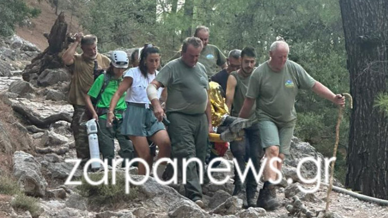 Κινηματογραφική διάσωση 60χρονου στο φαράγγι Σαμαριάς