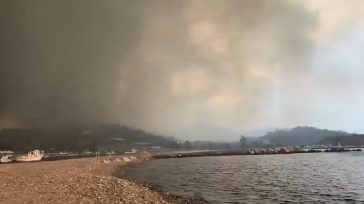 Πυρκαγιά στην Χίο-Σε εξέλιξη επιχείρηση απεγκλωβισμού ατόμων από τις παραλίες