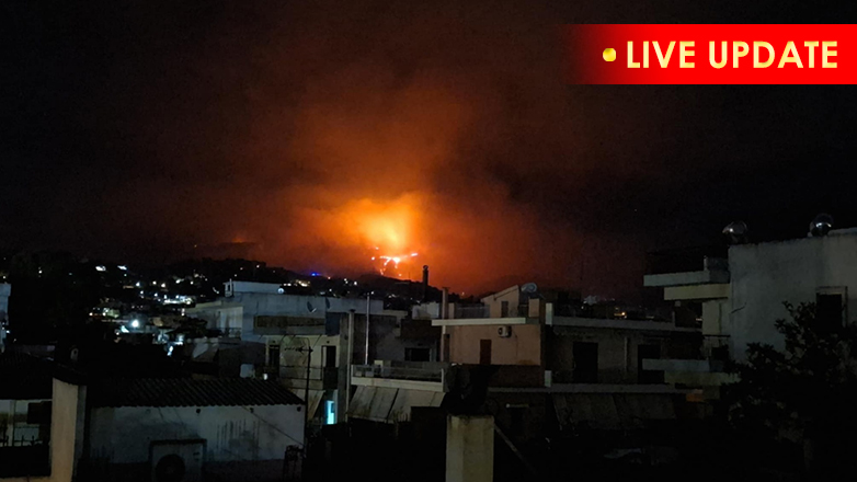 Βελτιωμένη η εικόνα της φωτιάς τα ξημερώματα στα Συχαινά Αχαΐας