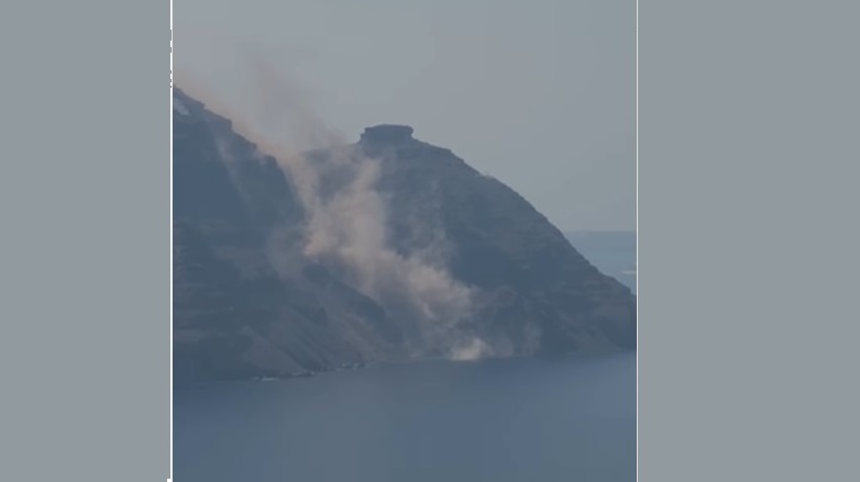 Κατολίσθηση στο Ημεροβίγλι της Σαντορίνης