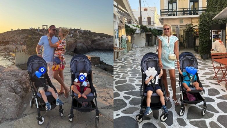 Κωνσταντίνα Σπυροπούλου – Βασίλης Σταθοκωστόπουλος: Οικογενειακές διακοπές με τους γιους τους στη Νάξο