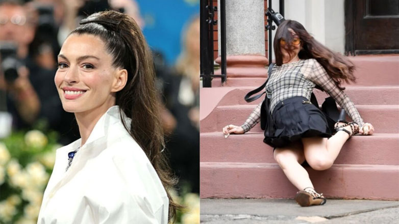Anne Hathaway: Η ηθοποιός έπεσε από σκάλα κατά τη διάρκεια των γυρισμάτων «Ο Διάβολος φοράει Prada 2»