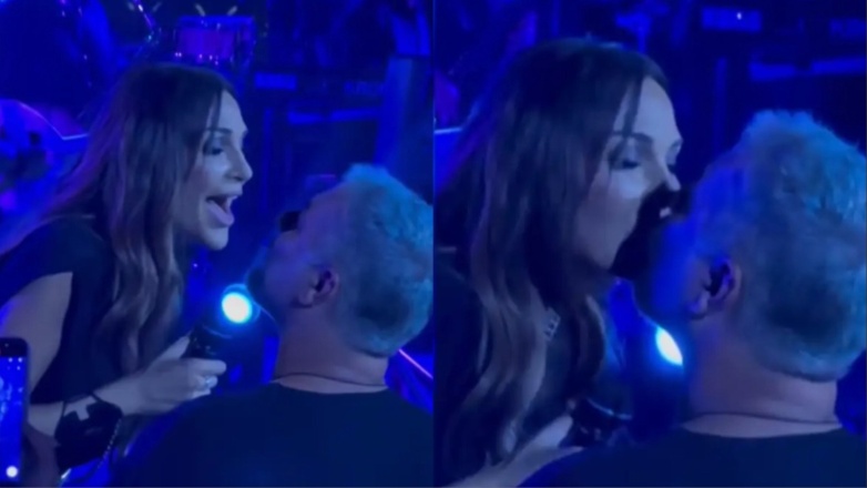 Δέσποινα Βανδή: Το «καυτό» φιλί στο στόμα με τον Βασίλη Μπισμπίκη σε συναυλία της στον Πειραιά και η αφιέρωση