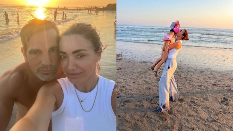 Όλγα Φαρμάκη: Σπάνιες οικογενειακές στιγμές με τον σύζυγό της, Σταύρο Μαντόπουλο, και την κόρη τους, Μαρέττα