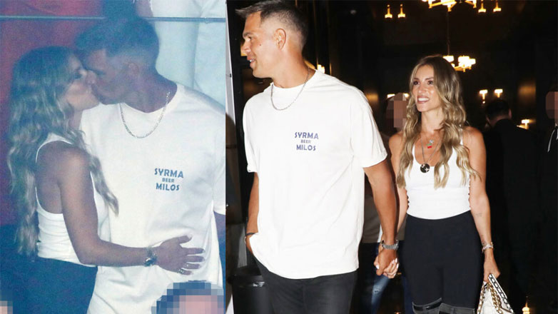 Αθηνά Οικονομάκου – Bruno Cerella: Τα καυτά φιλιά σε βραδινή τους έξοδο στα μπουζούκια