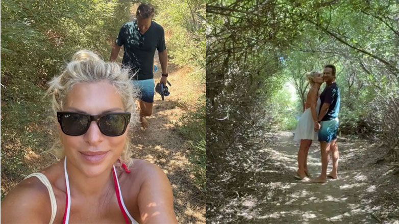 Ελένη Μενεγάκη – Μάκης Παντζόπουλος: Οι τρυφερές φωτογραφίες του ζευγαριού από τις διακοπές του στην Άνδρο