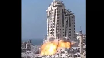 Ο στρατός έπληξε πολυώροφο κτήριο στην πόλη της Γάζας