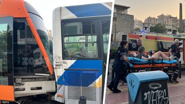 Στο νοσοκομείο 24 τραυματίες μετά από σύγκρουση λεωφορείου με τραμ στον Πειραιά