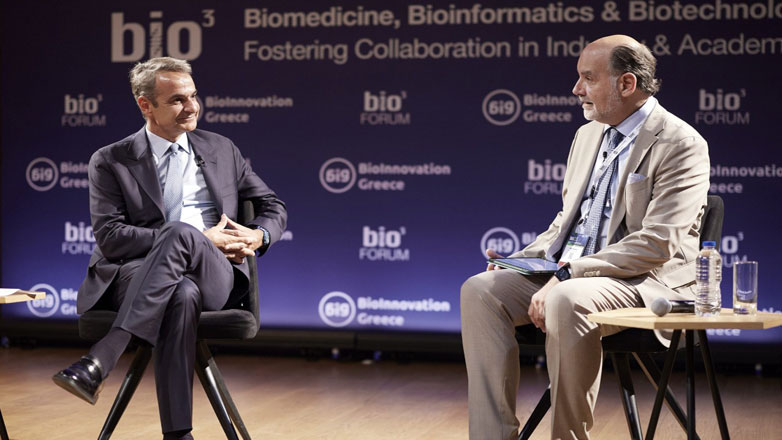 Συζήτηση του Πρωθυπουργού Κυριάκου Μητσοτάκη με τον συνιδρυτή του BioInnovation Greece, Νίκο Κυρπίδη