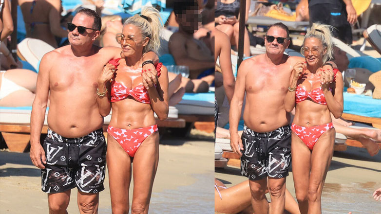 Απόστολος Λύτρας – Δώρα Παπαδοπούλου: Με τα μαγιό τους σε κοσμική πλαζ της Μυκόνου