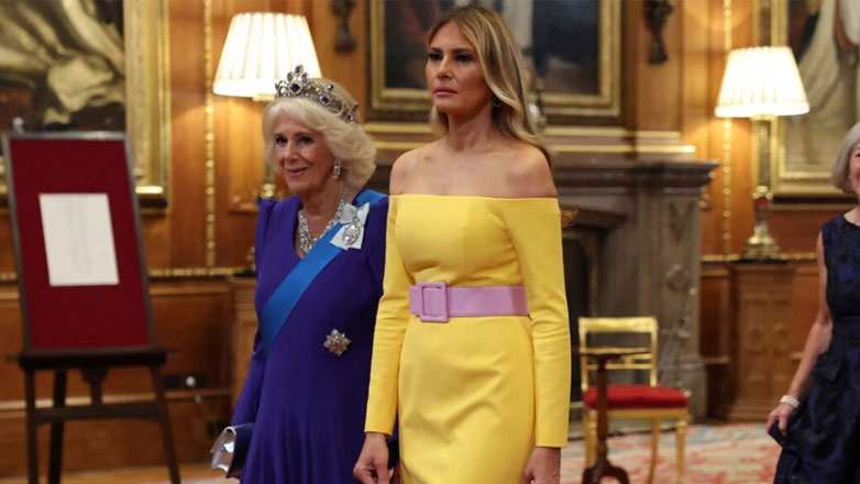Διχάζει το κίτρινο φόρεμα της Melania Trump με τους έξω ώμους στο δείπνο στο Ουίνδσορ – Τα σχόλια στο X