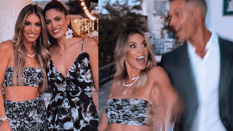 Αθηνά Οικονομάκου: Με τον Bruno Cerella & την Μαίρη Συνατσάκη σε γάμο φίλων τους