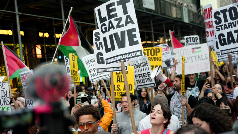 Διαδήλωση στη Νέα Υόρκη κατά του πολέμου στη Γάζα Διαδήλωση στη Νέα Υόρκη κατά του πολέμου στη Γάζα