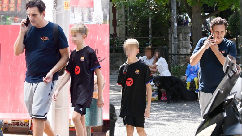 Νίκος Ψαρράς: Για χαλαρή βόλτα στην Κηφισιά μαζί με τον γιο του, Πάνο – Φωτογραφίες