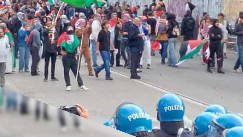 Διαδηλωτές υπέρ της Παλαιστίνης συγκρούστηκαν με την αστυνομία στο Τορίνο