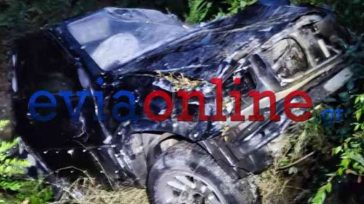 Εύβοια: Ένας νεκρός από πτώση αυτοκινήτου σε χαράδρα 150 μέτρων