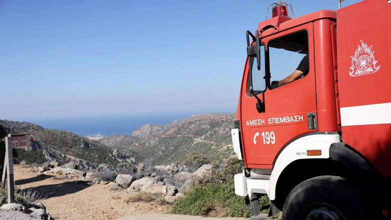 Φωτιά σε χορτολιβαδική έκταση στις Μελέσες Ηρακλείου