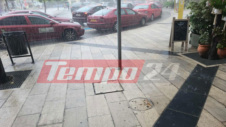 Νέα ισχυρή καταιγίδα με χαλάζι στην Πάτρα