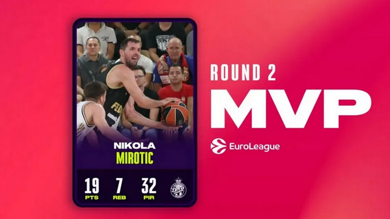 EuroLeague: MVP της 2ης αγωνιστικής ο Μίροτιτς