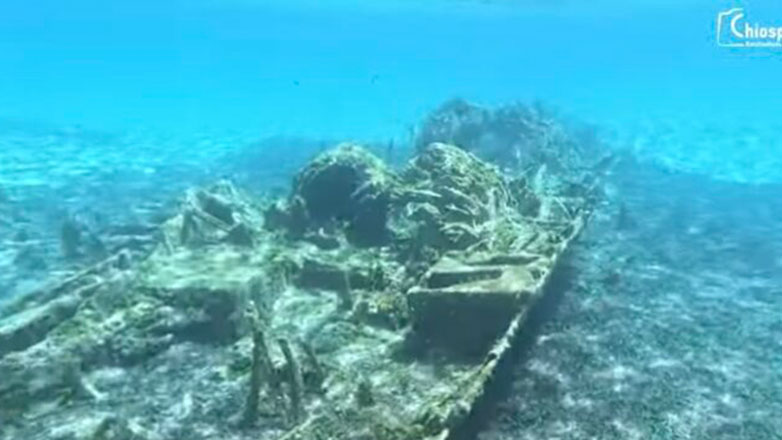 Υποβρύχια πλάνα από το ναυάγιο του πολεμικού πλοίου «Demir Hisar»