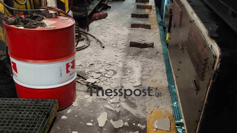 Θεσσαλονίκη: Κινδύνεψε εργαζόμενος από σοβάδες που έπεσαν από την οροφή του μηχανοστασίου του ΟΣΕ