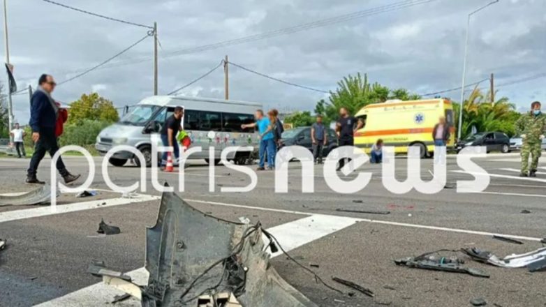 Ηλεία: Στο νοσοκομείο τρία άτομα μετά από τριπλή σύγκρουση ΙΧ