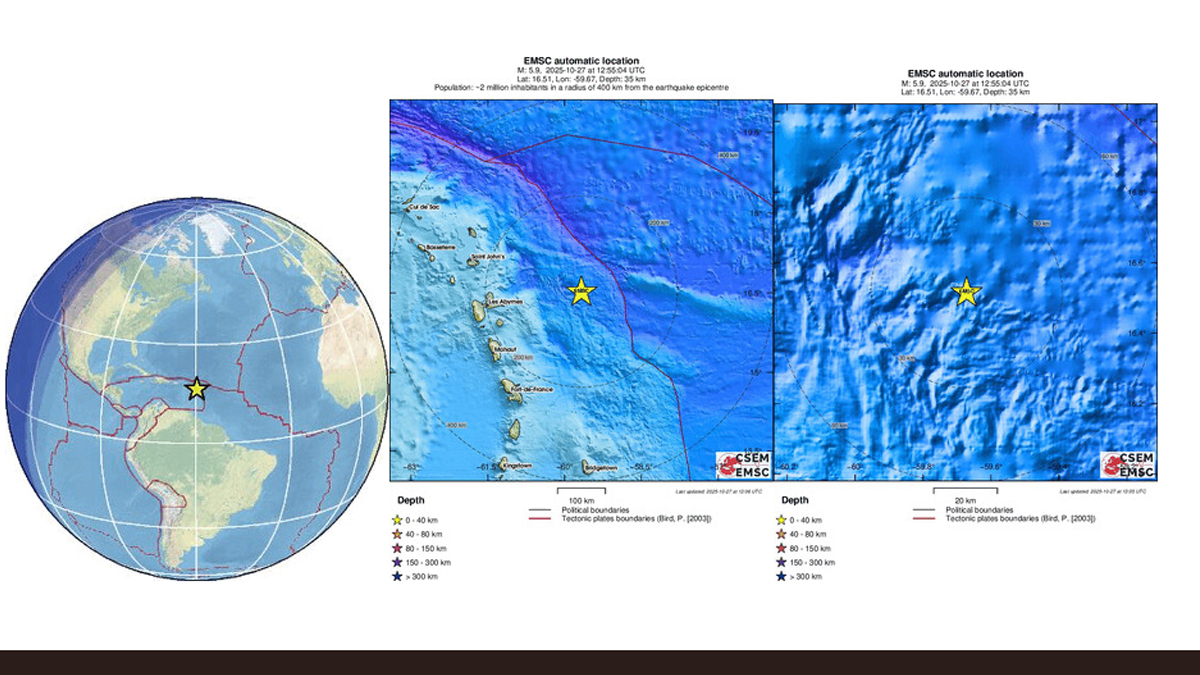 Δύο ισχυροί σεισμοί 6,5 και 6,1 Ρίχτερ στη Γουαδελούπη