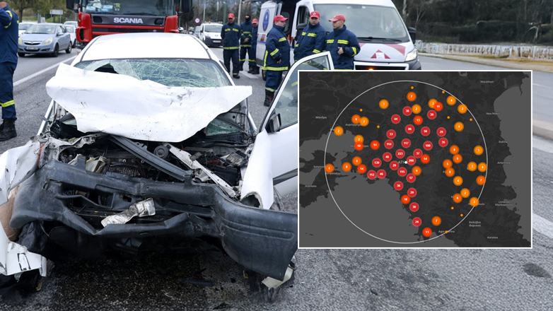 Διαδραστικός χάρτης: Όλα τα επικίνδυνα σημεία για τροχαία στην Αττική