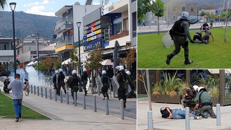 Βίαια επεισόδια στη Σούδα σε διαμαρτυρία για κρουαζιερόπλοιο με Ισραηλινούς