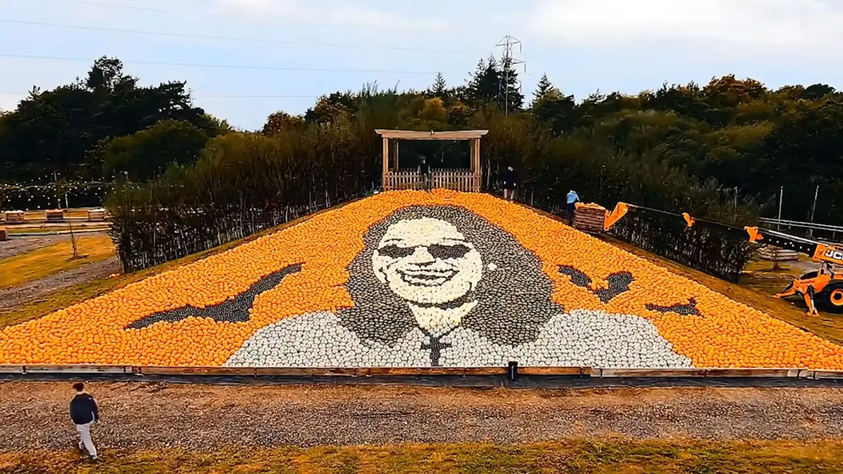 Ρεκόρ Γκίνες για το μεγαλύτερο μωσαϊκό από κολοκύθες – φόρο τιμής στον Όζι Όσμπορν