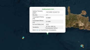 Σεισμός 3,1 Ρίχτερ στην Κρήτη
