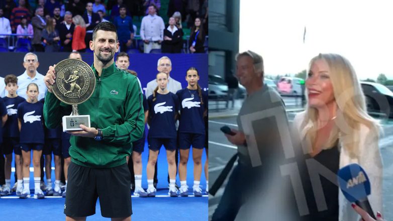 Ελένη Μενεγάκη: Με τον Μάκη Παντζόπουλο στον αγώνα τένις του Novak Djokovic – Η αντίδρασή τους όταν πλησίασε η κάμερα