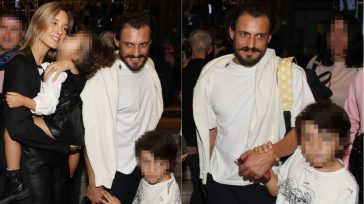 Σταύρος Σβήγκος – Γιολάντα Καλογεροπούλου: Σπάνια κοινή έξοδος στο θέατρο Παλλάς μαζί με τα παιδιά τους