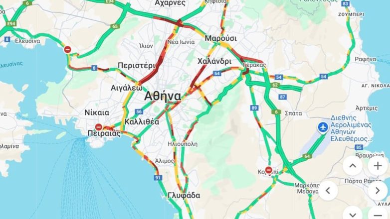 Κίνηση στους δρόμους της Αττικής