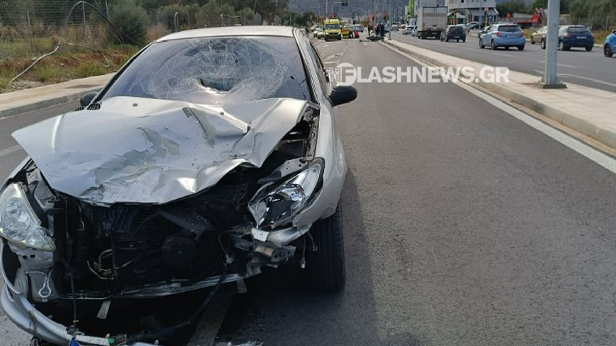 Χανιά: Σοβαρά τραυματίας η οδηγός μηχανής που χτύπησε πάνω σε παρμπρίζ