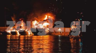 Μαρίνα Ζέας: Νέες εικόνες από τη φωτιά που βύθισε 4 σκάφη