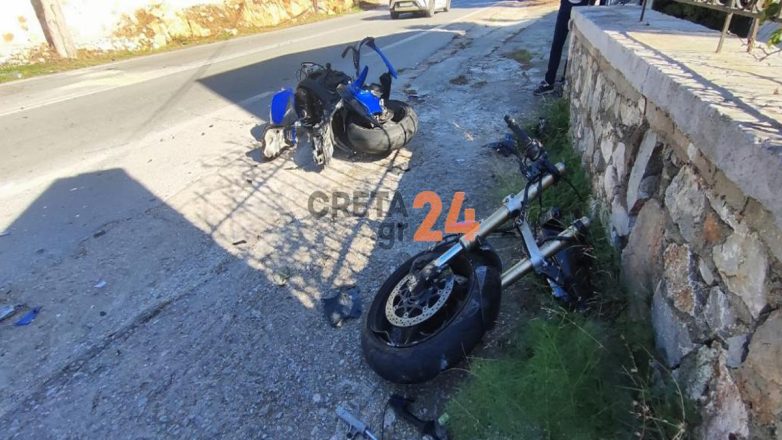 Χανιά: Μηχανή «κόπηκε» στη μέση σε τροχαίο