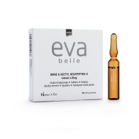 Συσκευασία του προϊόντος Eva Belle Αμπούλες DMAE & ACETYL HEXAPEPTIDE-8 από την InterMed.
